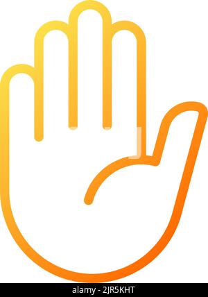 Stop gesture pixel perfect gradient linear vector icon Stock Vector
