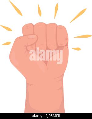 Raised fist semi flat color vector hand gesture Stock Vector Image ...