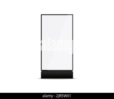Totem light box bilboard advertising poster mockup. Digital lightbox icon black display banner Stock Vector
