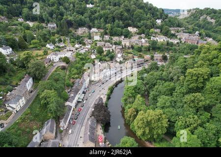 Matlock bath Derbyshire England drone aerial view Stock Photo