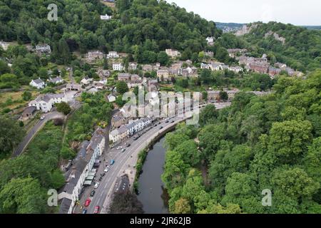 Matlock bath Derbyshire England drone aerial view Stock Photo