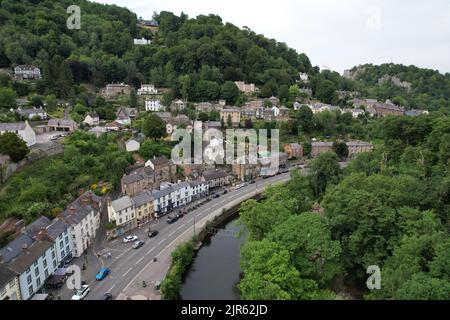 Matlock bath Derbyshire England drone aerial view Stock Photo