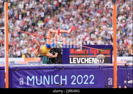 August 22, 2022, Munich, Germany: YULIYA LEVCHENKO (Ukraine) during the womens high jump final at the European Athletics Championships Munich 2022 in Olympiastadion, Munich. (Credit Image: © Sven Beyrich/Sport Press Photo via ZUMA Press)