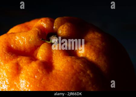 The mandarin orange on a dark background Stock Photo
