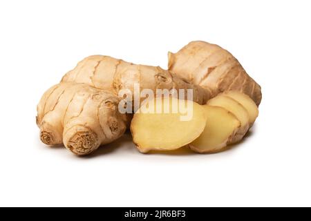 Ginger root isolated on a white background. Stock Photo