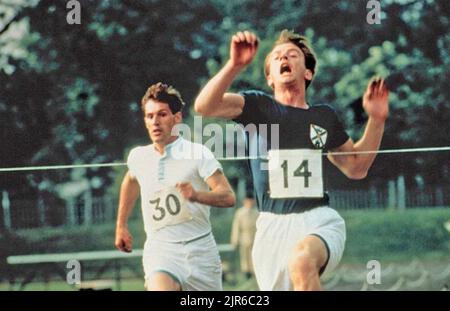 CHARIOTS OF FIRE 1981 20th Century Fox film with Ben Cross at right as Harold Abrahams and Ian Charleson as Eric Liddell Stock Photo