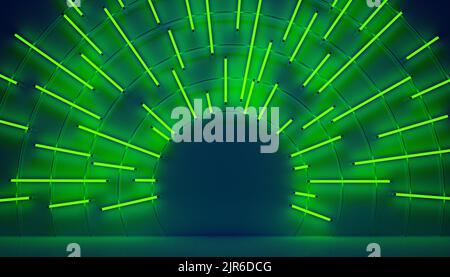 Lamps on the wall in a circle, background scene for product display, 3d render Stock Photo