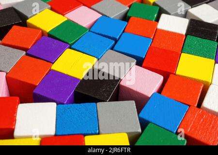 Many different colored cubes as a symbol of abstract diversity. Stock Photo