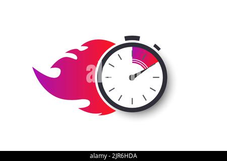 Express delivery services. Fast shipping. Fast delivery with stopwatch icon. Isolated vector illustration. Stock Vector