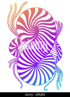 Neon vintage bright abstract ornament background. Doodle decorative element. Isolated pattern. Stock Vector