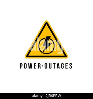 Power outage vector blackout failure electric warning logo symbol background. Power outage attention caution banner. Stock Vector