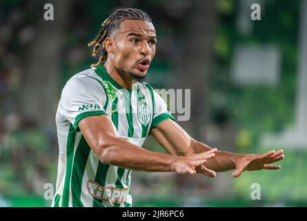 BUDAPEST, HUNGARY - JULY 13: Samy Mmaee of Ferencvarosi TC controls the  ball during the UEFA Champions League 2022/23 First Qualifying Round Second  Leg match between Ferencvarosi TC and FC Tobol at