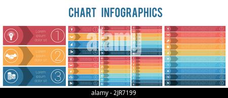 Chart infographic. Colorful strips. Business concept chart infographic Stock Vector