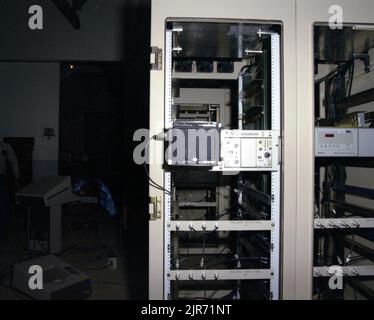 A861111 NON-EVENT CAMERA IN RACK CHAEL (Project Engineer) OCT 2 1986 EG&G/NTS PHOTO LAB Publication Date: 10/2/1986  CAMERAS; CHAEL, JERRY A.; EDGERTON, GERMESHAUSEN & GRIER; EG&G; ELECTRONICS; ELECTRONICS TECHNOLOGY; EQUIPMENT; EQUIPMENT & INSTRUMENTS; INSTRUMENTS & EQUIPMENT; INSTRUMENTS AND EQUIPMENT; NEVADA; NEVADA TEST SITE; NTS; NUCLEAR ENERGY TECHNOLOGY; NUCLEAR TESTING; NUCLEAR TESTS; RACKS; TEST SITES; UGT; UNDERGROUND TESTING; WEAPONS TECHNOLOGY; NON-EVENT  historical images. 1972 - 2012. Department of Energy. National Nuclear Security Administration. Photographs Related to Nuclear W Stock Photo