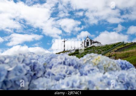 Nossa Senhora da Paz (Our Lady of Peace) chapel in Vila Franca do Campo, São Miguel island, Azores, Portugal, Europe Stock Photo