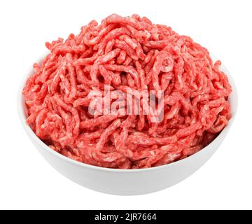 minced meat, pork, beef, forcemeat, clipping path, isolated on white background, full depth of field Stock Photo