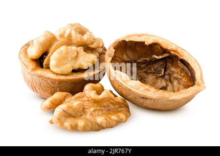 walnut, nut, isolated on white background, clipping path, full depth of field Stock Photo