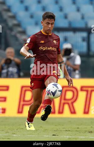 Rome, Italy. 22nd Aug, 2022. Paulo Dybala, of AS Roma, in action during the Italian Serie A football match between Roma and Cremonese at Rome's Olympic stadium. Credit: Riccardo De Luca - Update Images/Alamy Live News Stock Photo