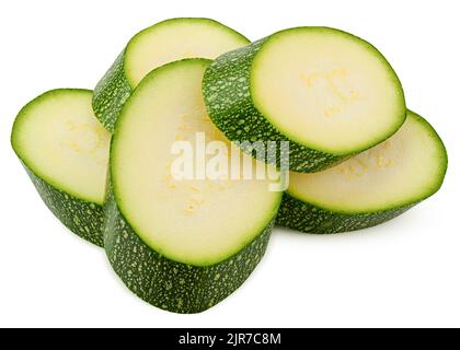 zucchini slice isolated on white background, clipping path, full depth of field Stock Photo