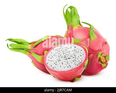 dragon fruit, pitahaya, pitaya, isolated on white background, clipping path, full depth of field Stock Photo