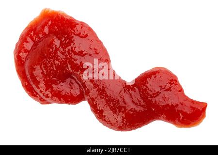 tomato sauce, ketchup splashes, isolated on white background, clipping path, full depth of field Stock Photo