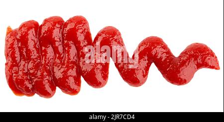 tomato sauce, ketchup splashes, isolated on white background, clipping path, full depth of field Stock Photo