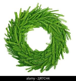 christmas wreath, isolated on white background Stock Photo