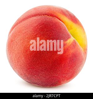 Peach isolated on white background, clipping path, full depth of field Stock Photo