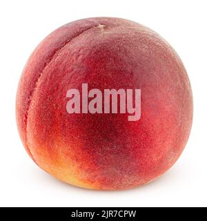 Peach isolated on white background, clipping path, full depth of field Stock Photo