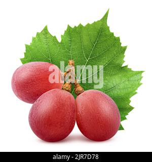 Red grape, isolated on white background, clipping path, full depth of field Stock Photo