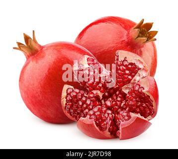 pomegranate isolated on white background, full depth of field, clipping path Stock Photo