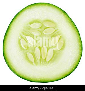 cucumber slice isolated on white background, clipping path, full depth of field Stock Photo
