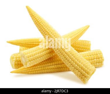 baby corn, isolated on white background, clipping path, full depth of field Stock Photo