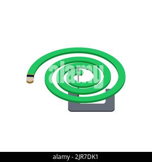Anti mosquito insect isolated coil. Insecticide isometric repellent control pest Stock Vector
