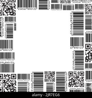 Barcode style pattern frame Stock Vector
