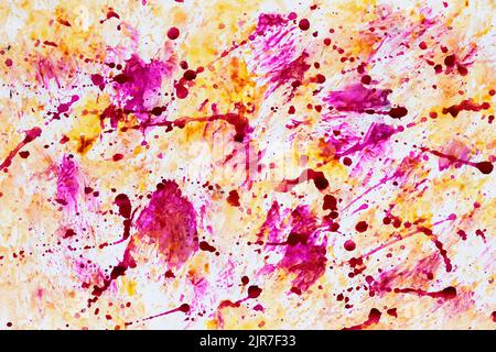 Vibrant colored splashes on paper, abstract Hand Painted Multicolor background Stock Photo