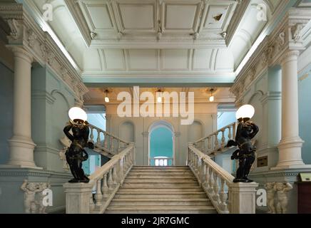 The hall with staircase in Odesa Museum of Western and Eastern Art, Odesa, Ukraine Stock Photo