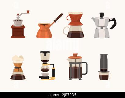 Coffee Making Equipment Set Stock Vector