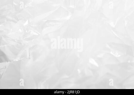 Transparent plastic background, single use bag. Concepts: sustainability, recycling, pollution. Stock Photo