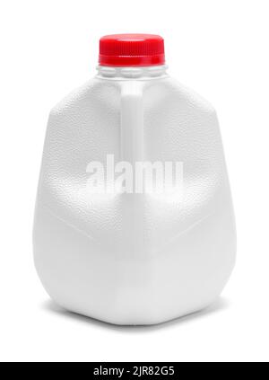 Plastic Milk Jug Cut Out on White. Stock Photo