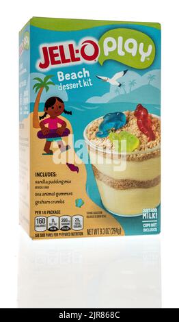 Winneconne, WI - 23 July 2022: A package of Jello play beach dessert kit on an isolated background. Stock Photo