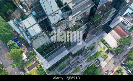 Futuristic and modern design skyscraper building in Jakarta city Stock Photo