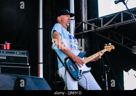 Edmonton, Canada. 21st Aug, 2022. of 54-40 performs at the Together Again Edmonton Rock Festival. Location: Northlands Racetrack, Edmonton, AB, Canada - August 21, 2022 Credit: SOPA Images Limited/Alamy Live News Stock Photo