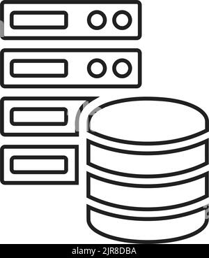 Database, server icon is isolated on white background. Use for graphic and web design or commercial purposes. Vector EPS file. Stock Vector