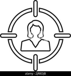 Customer, target, user icon is isolated on white background. Use for graphic and web design or commercial purposes. Vector EPS file. Stock Vector