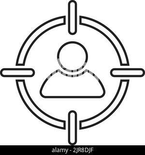 Customer, target, user, man icon is isolated on white background. Use for graphic and web design or commercial purposes. Vector EPS file. Stock Vector