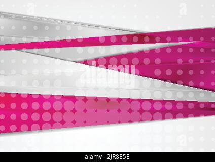 Grey and pink abstract corporate halftone glossy background. Vector tech concept design Stock Vector