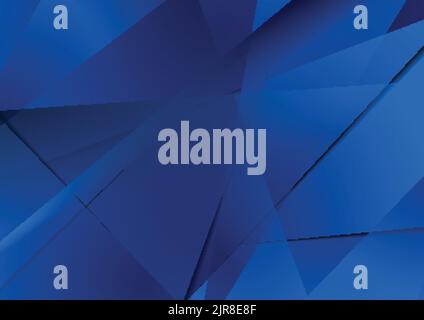 Abstract dark blue technical polygonal background. Vector low poly geometric design Stock Vector
