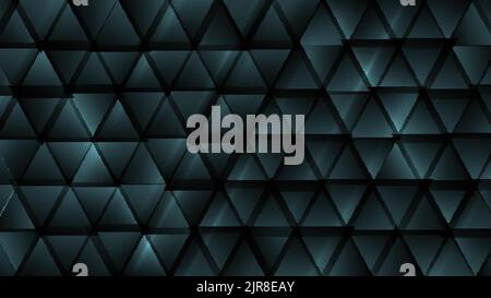 Dark blue abstract tech triangles polygonal background. Vector design Stock Vector