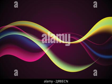 Abstract colorful shiny waves vector art template background Stock Vector
